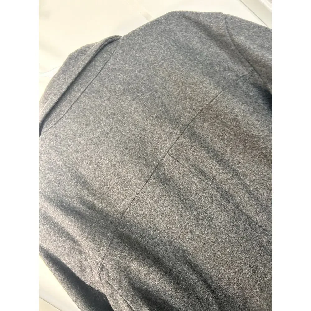 J. Crew Men's Wool Blend Winter Long Overcoat Long Sleeve Charcoal Gray SZ Large